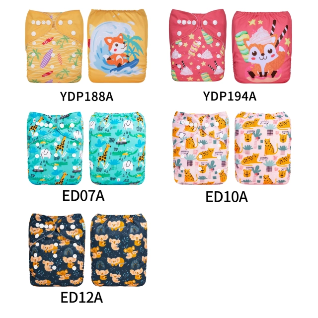 (Multi-packs) 50PCS One Size Positioning Printed Diapers With 50 Inserts