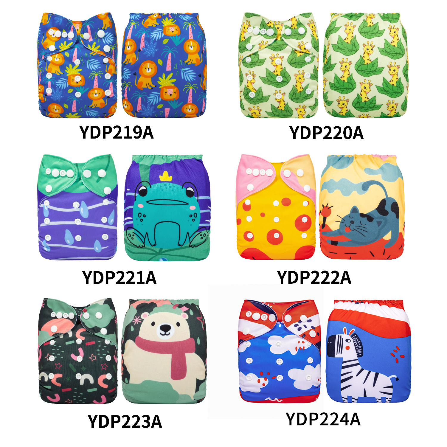 (Multi-packs) 50PCS One Size Positioning Printed Diapers With 50 Inserts