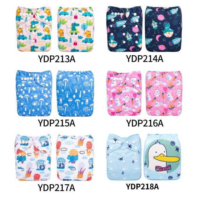 (Multi-packs) 50PCS One Size Positioning Printed Diapers With 50 Inserts