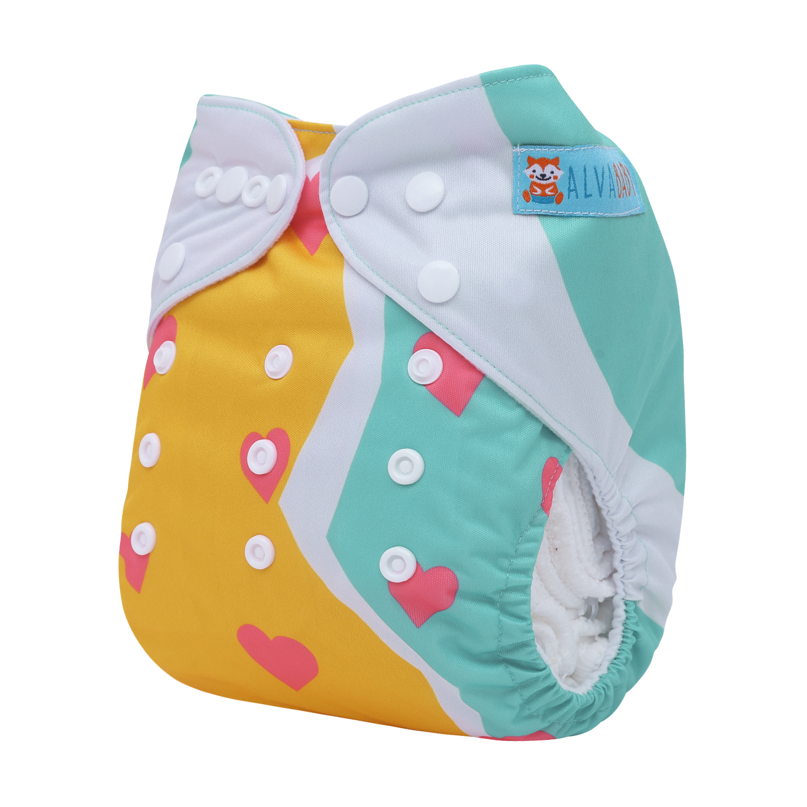 ALVABABY Cloth Diaper - One Size Adjustable Washable & Reusable Diaper for Babies & Toddlers (Giraffe, YDP247A)