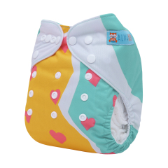 ALVABABY One Size Positioning Printed Cloth Diaper-Deer(YDP247A)