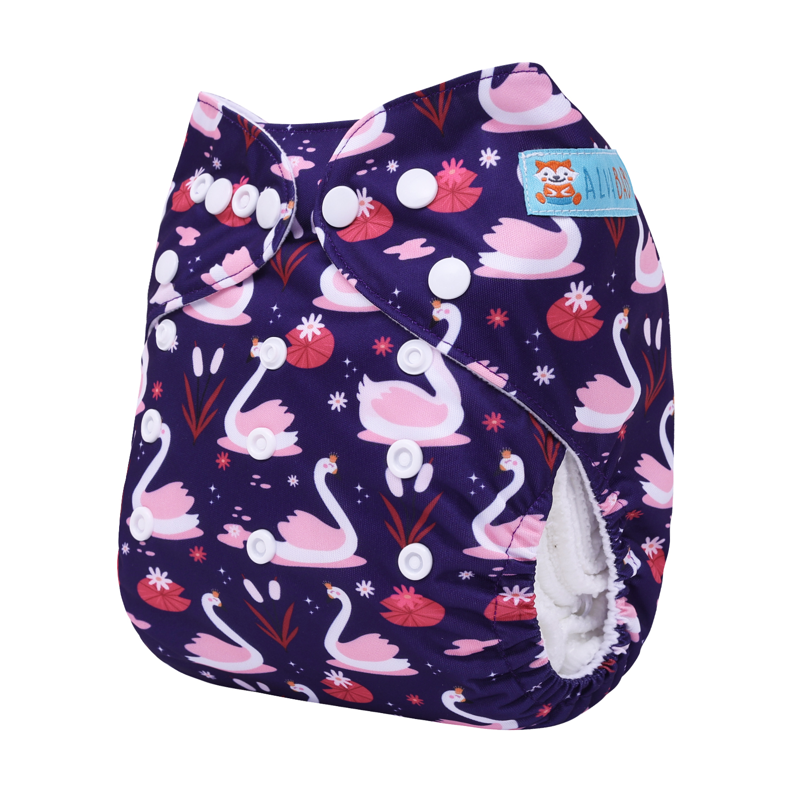 ALVABABY Pocket Cloth Diaper - One Size Adjustable Washable & Reusable Diaper for Babies & Toddlers (Swan, YDP244A)
