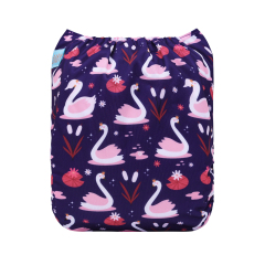 ALVABABY One Size Positioning Printed Cloth Diaper-Swan(YDP244A)