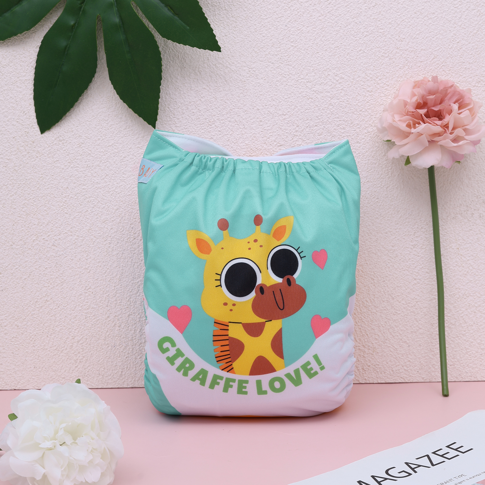 ALVABABY Cloth Diaper - One Size Adjustable Washable & Reusable Diaper for Babies & Toddlers (Giraffe, YDP247A)