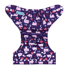 ALVABABY One Size Positioning Printed Cloth Diaper-Swan(YDP244A)
