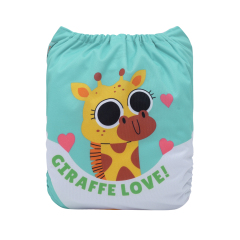 ALVABABY One Size Positioning Printed Cloth Diaper-Deer(YDP247A)