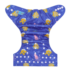 ALVABABY One Size Print Pocket Cloth Diaper-Fish(H456A)