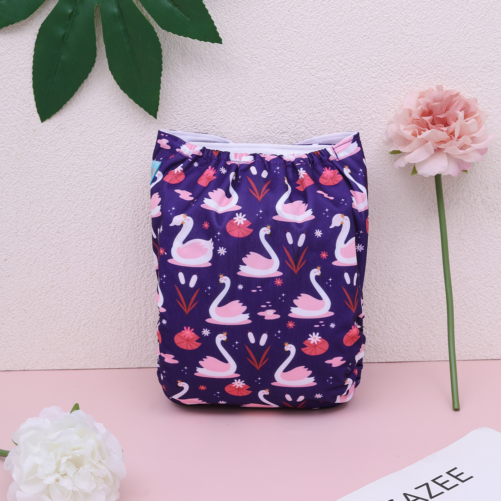 ALVABABY Pocket Cloth Diaper - One Size Adjustable Washable & Reusable Diaper for Babies & Toddlers (Swan, YDP244A)