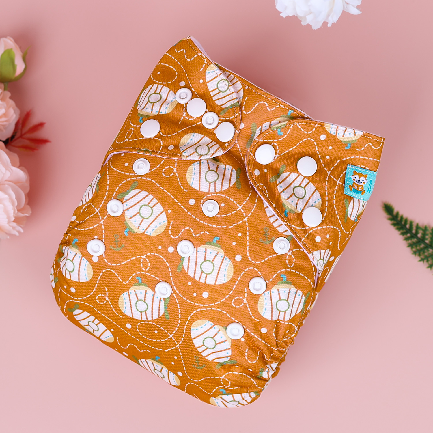 All In One Diaper with Pocket Sewn-in one 4-layer Bamboo blend insert-Submarine(AO-EW23A)