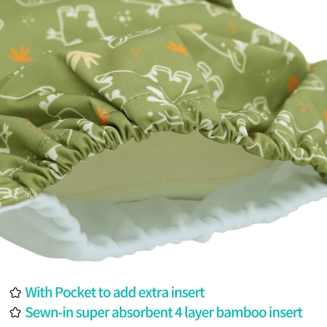 All In One Diaper with Pocket Sewn-in one 4-layer Bamboo blend insert-Zebra(AO-EW25A)