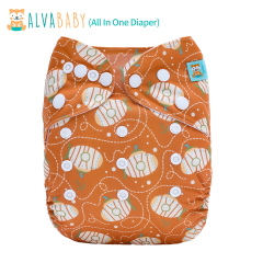 All In One Diaper with Pocket Sewn-in one 4-layer Bamboo blend insert-(AO-EW23A)