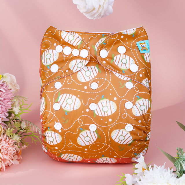 All In One Diaper with Pocket Sewn-in one 4-layer Bamboo blend insert-(AO-EW23A)