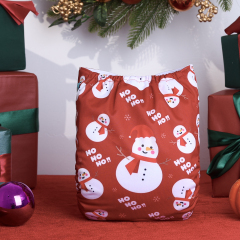 ALVABABY Christmas One Size Positioning Printed Cloth Diaper-Snowman(QD94A)