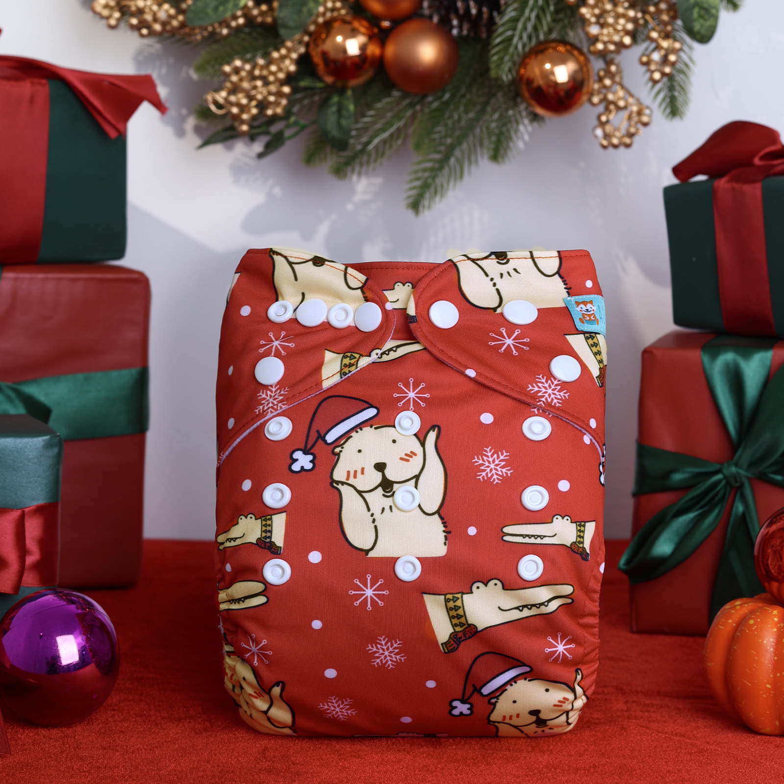 Christmas Cloth Diaper One Size Adjustable Reusable Diapers for Babies-(QD95A)