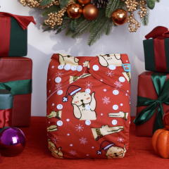 ALVABABY Christmas One Size Positioning Printed Cloth Diaper-(QD95A)