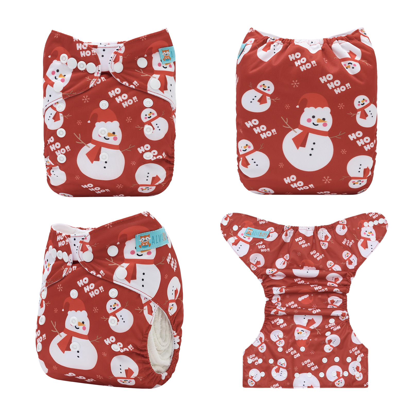 Christmas Cloth Diaper One Size Adjustable Reusable Diapers for Babies-Snowman(QD94A)