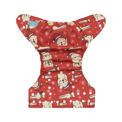 ALVABABY Christmas One Size Positioning Printed Cloth Diaper-(QD95A)