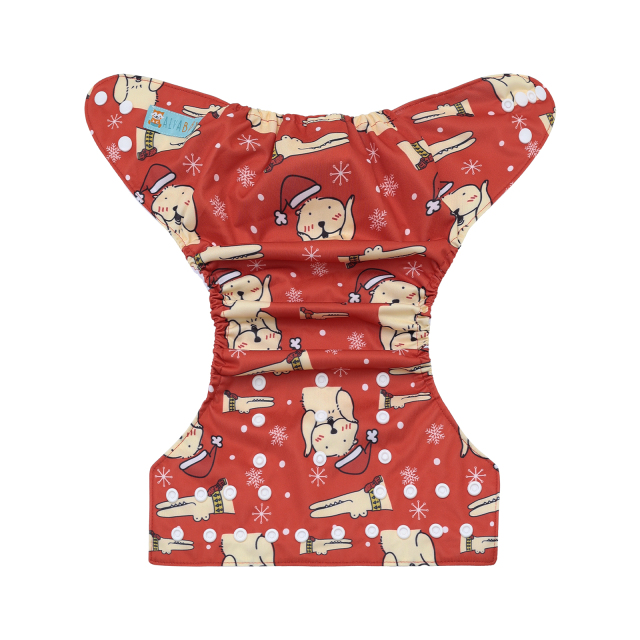 ALVABABY Christmas One Size Positioning Printed Cloth Diaper-(QD95A)