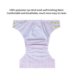 AWJ Diaper with Mesh Lining Positioning Printed Diaper-Penguin (WJD03A)