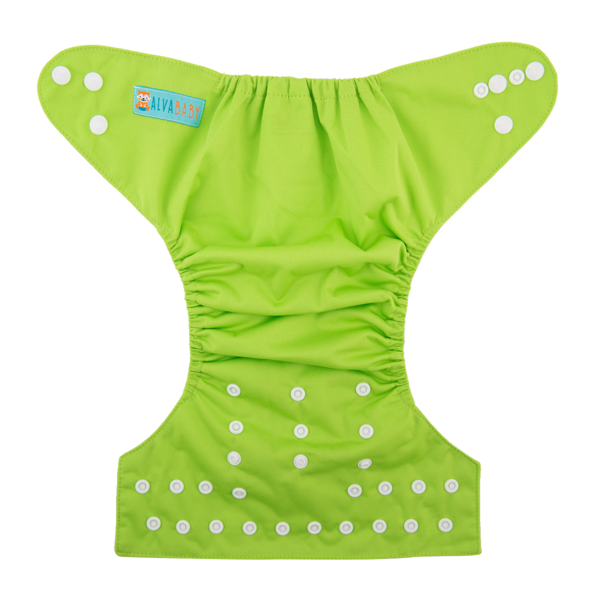 ALVABABY Bamboo Diaper One Size Reusable Cloth Diaper with one 4-layer Bamboo Blend Insert - Green(BB10)