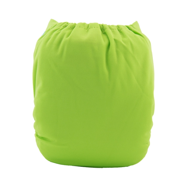 ALVABABY Bamboo Diaper One Size Reusable Cloth Diaper with one 4-layer Bamboo Blend Insert - Green(BB10)