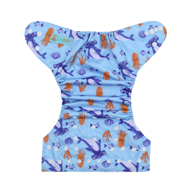 ALVABABY One Size Positioning Printed Cloth Diaper-(YDP253A)