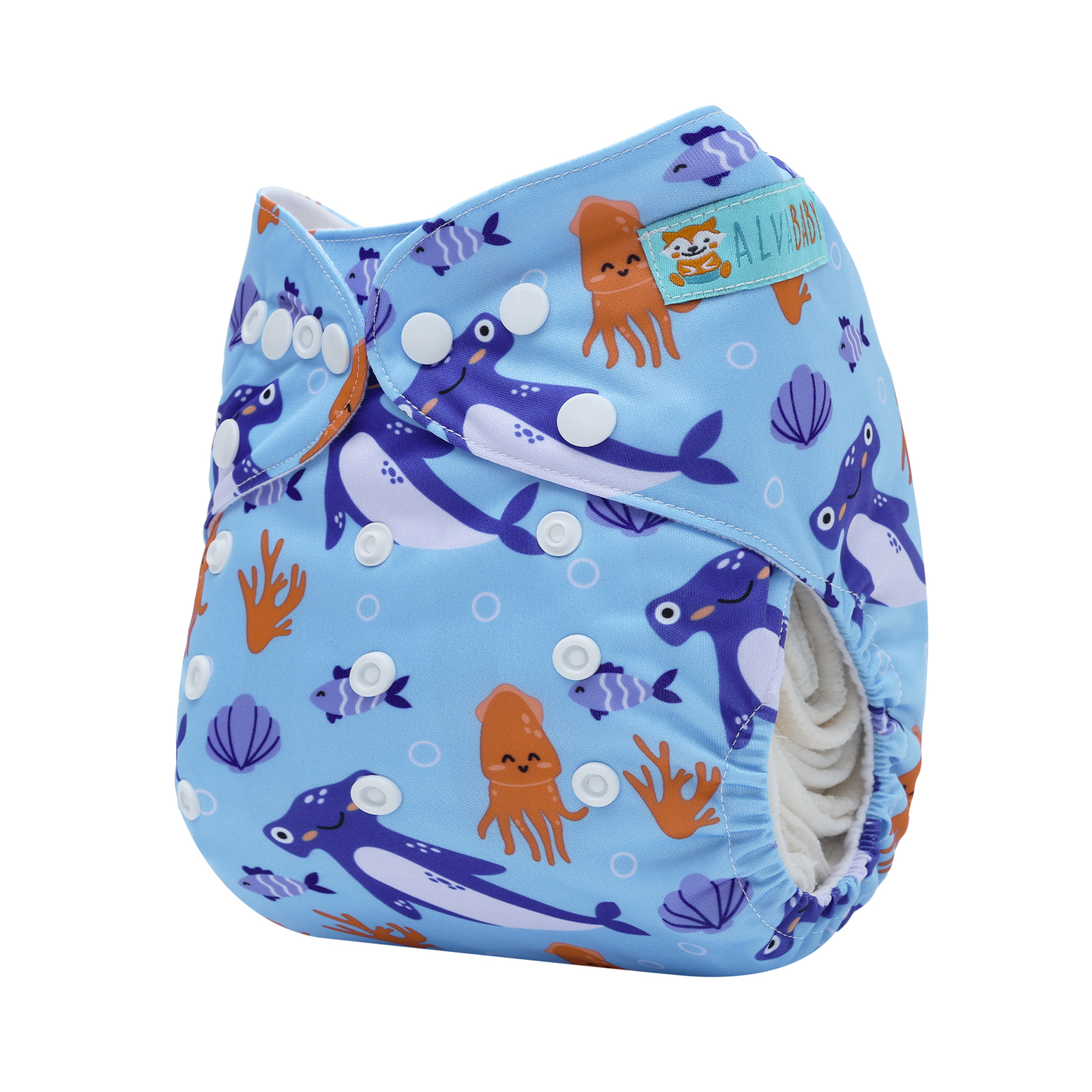 ALVABABY Positioning Cloth Diaper - One Size Adjustable Washable & Reusable Diaper for Babies and Toddlers (YDP253A)