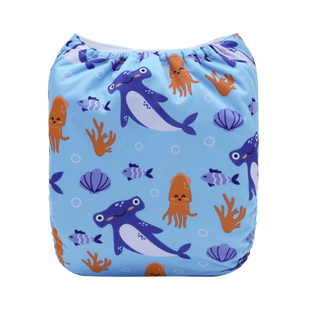 ALVABABY One Size Positioning Printed Cloth Diaper-(YDP253A)