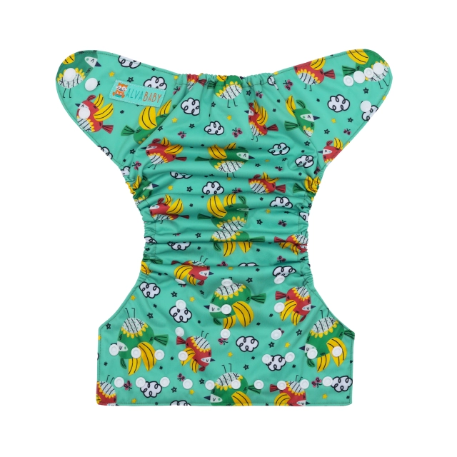 ALVABABY One Size Positioning Printed Cloth Diaper-(YDP252A)