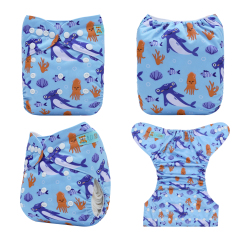 ALVABABY One Size Positioning Printed Cloth Diaper-(YDP253A)
