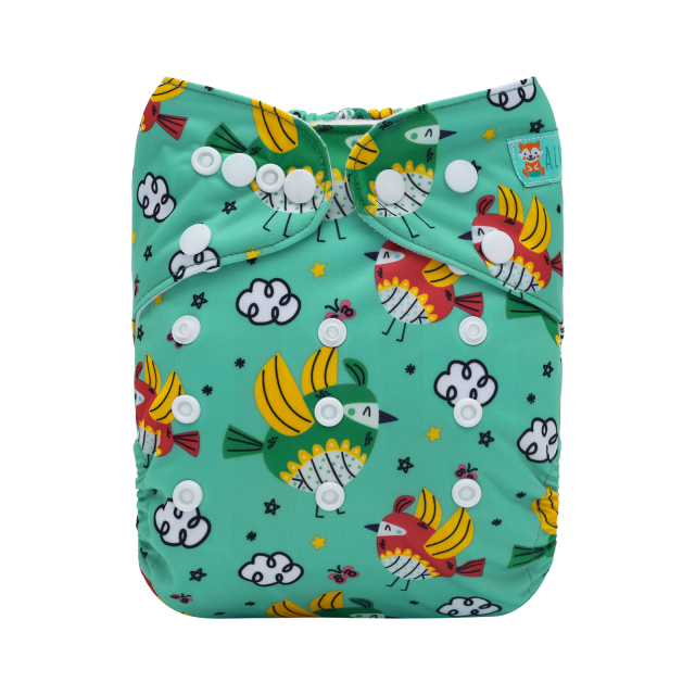 ALVABABY One Size Positioning Printed Cloth Diaper-(YDP252A)