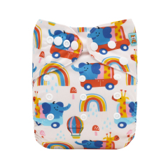 ALVABABY One Size Positioning Printed Cloth Diaper-(YDP249A)
