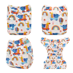 ALVABABY One Size Positioning Printed Cloth Diaper-(YDP249A)