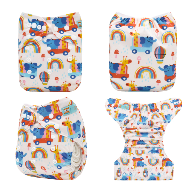 ALVABABY One Size Positioning Printed Cloth Diaper-(YDP249A)
