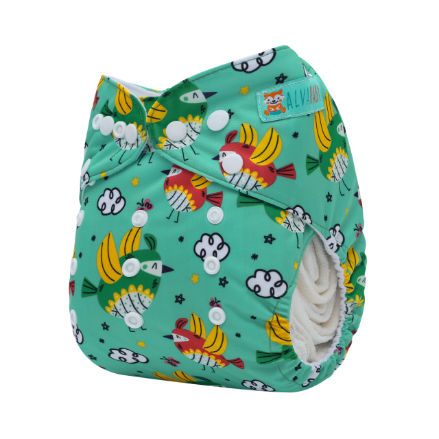 ALVABABY One Size Positioning Printed Cloth Diaper-(YDP252A)