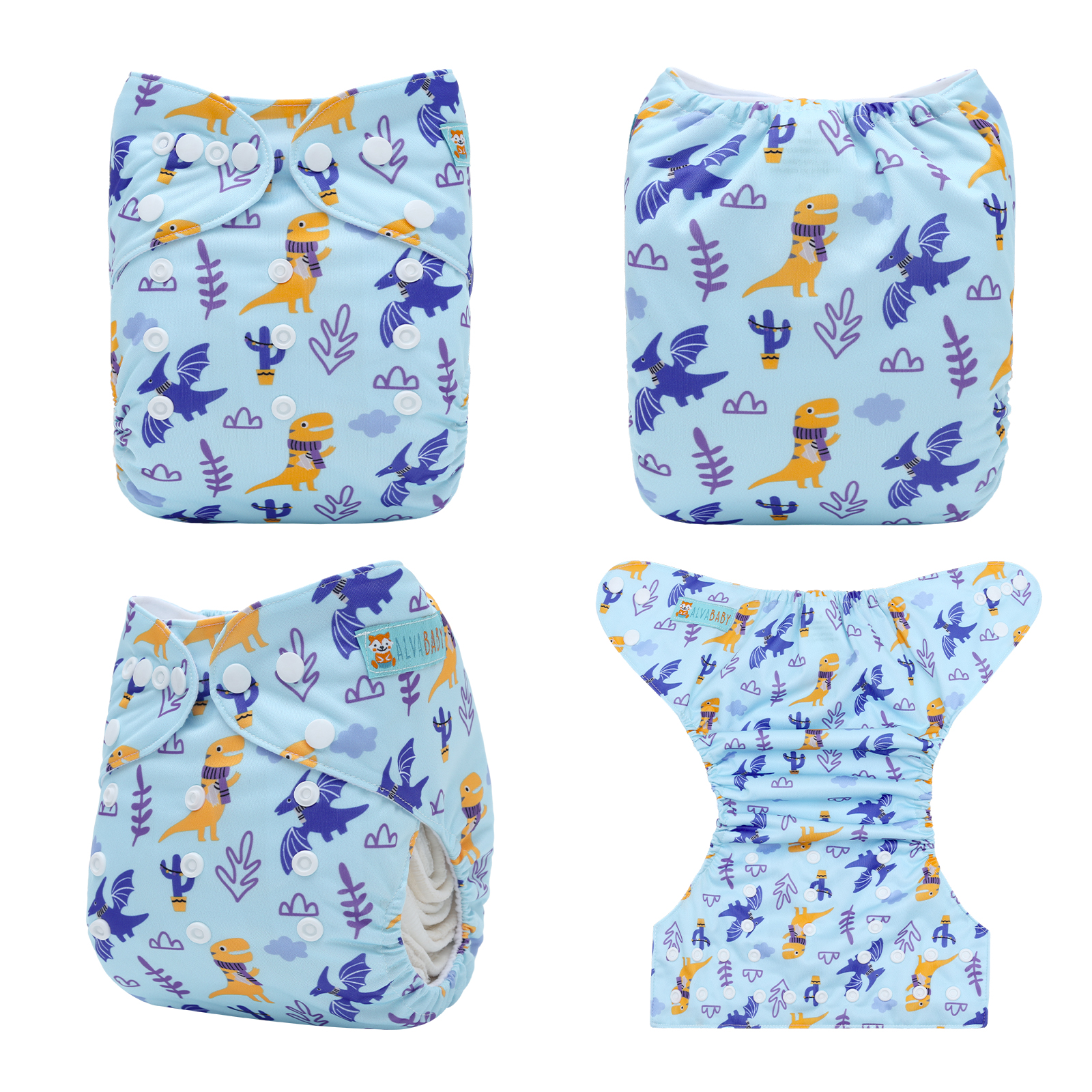 ALVABABY Positioning Cloth Diaper - One Size Adjustable Washable & Reusable Diaper for Babies and Toddlers (YDP251A)