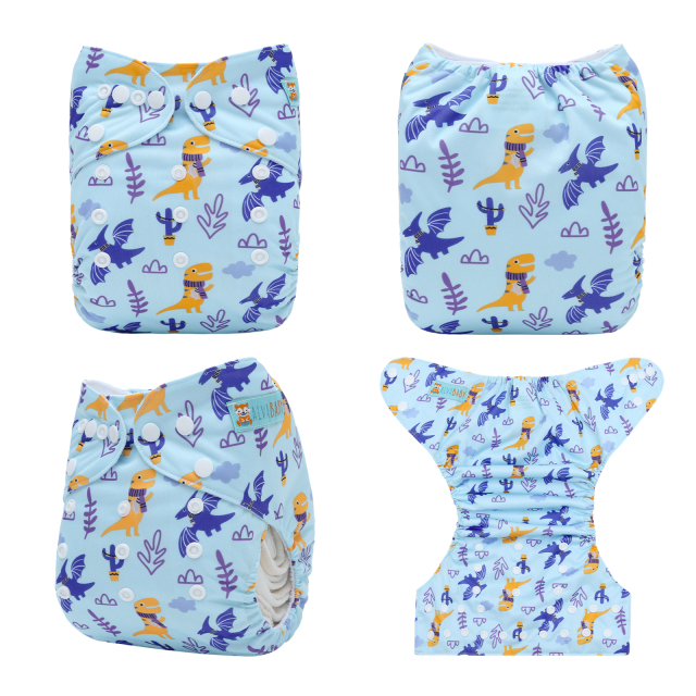 ALVABABY One Size Positioning Printed Cloth Diaper-(YDP251A)
