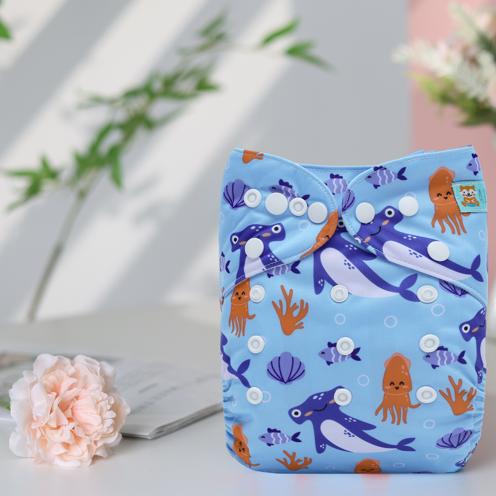 ALVABABY Positioning Cloth Diaper - One Size Adjustable Washable & Reusable Diaper for Babies and Toddlers (YDP253A)