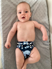 All In One Diaper with Pocket Sewn-in one 4-layer Bamboo blend insert  (AO-H091A)