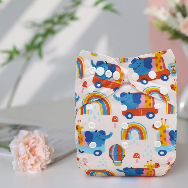 ALVABABY One Size Positioning Printed Cloth Diaper-(YDP249A)