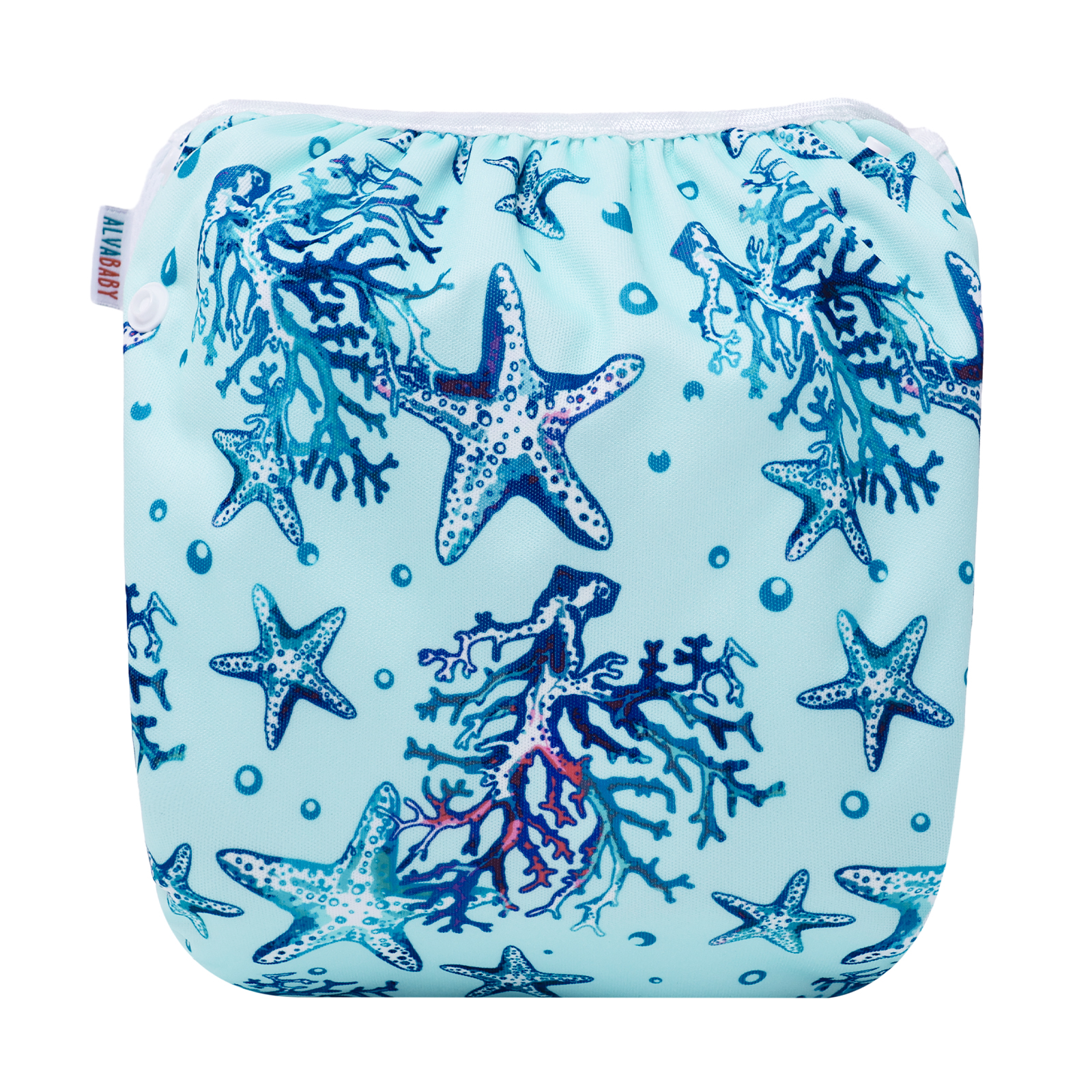 ALVABABY Reusable Swim Diaper - Adjustable Large Size Swimwear for Infants & Toddlers (Starfish, ZSW-SW104)