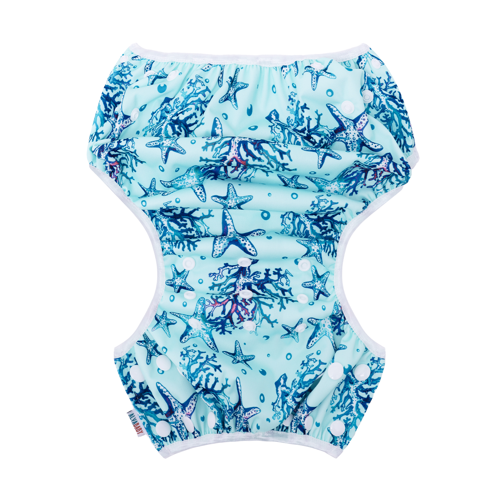 ALVABABY Reusable Swim Diaper - Adjustable Large Size Swimwear for Infants & Toddlers (Starfish, ZSW-SW104)