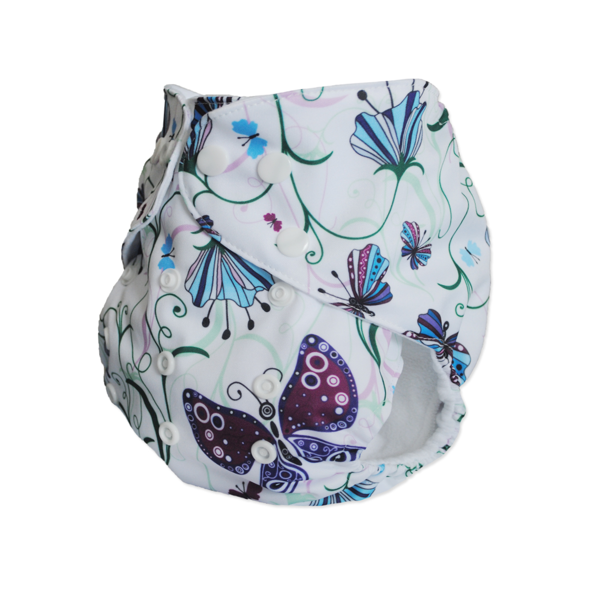 All In One Diaper with Pocket Sewn-in one 4-layer Bamboo blend insert Butterfly(AO-S09A)