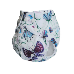 All In One Diaper with Pocket Sewn-in one 4-layer Bamboo blend insert Butterfly(AO-S09A)