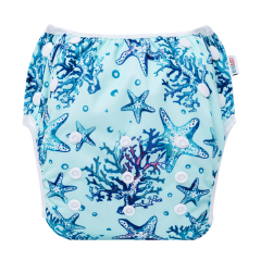 ALVABABY Big Size Swim Diaper Printed Reusable Baby Swim Diaper Large Size-Starfish(ZSW-SW104)