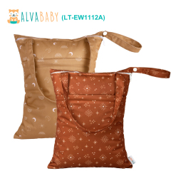 (All patterns) Regular Tote Diaper Wet Dry Bags with Durable Handle Double Zippered Pockets Cloth Diaper Wet Bags Tote Bags