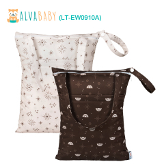(All patterns) Regular Tote Diaper Wet Dry Bags with Durable Handle Double Zippered Pockets Cloth Diaper Wet Bags Tote Bags