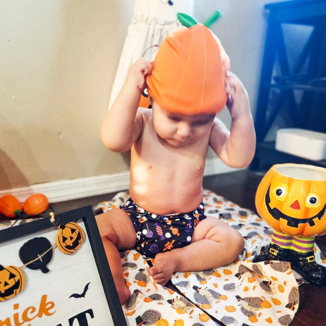 ALVABABY Halloween One Size  Printed Cloth Diaper -Pumpkin(Q89A)