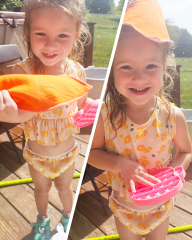 ALVABABY Toddler Baby Girl Summer Swim Suit, Infant Bathing Suit Swimwear Sleeveless,Tankini Swimwear(Z/SWT08A)