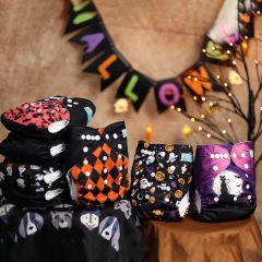 Halloween Cloth Diaper One Size Adjustable Reusable Diapers for Babies -Ghost and candy, cat (QD42A)